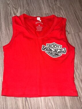 Iron Man Red Sleeveless Tank with Chest Logo